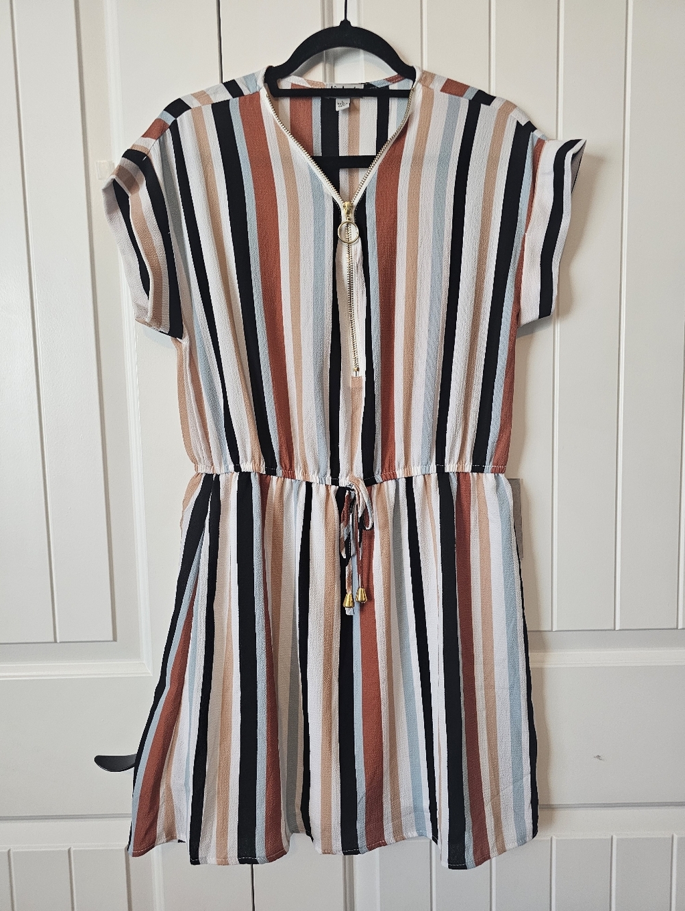 Womens Multi-Color Striped Dress